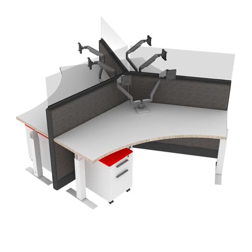 'Dividends' 120 Degree Height Adjustable Desks Cluster (CL3)