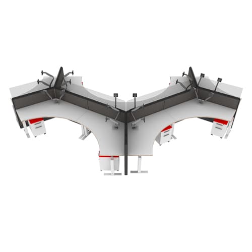 'Dividends' 120 Degree Height-Adjustable Desks Cluster (CL9A)