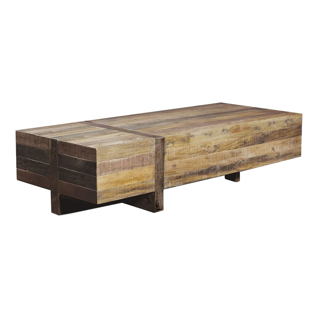 Reclaimed Pine Block Coffee Table