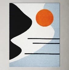 'Dash' Handmade Wool Ivory/Blue Rug
