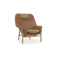 Drape High Lounge Chair w/ Headrest - Wood