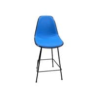 Eames Used Molded Plastic Stool, Blue and Black