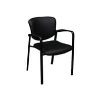 Improv Used PU Leather Stack Chair, Satin Black