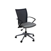 X99 Used Black Mesh Back Conference Chair w Platinum Base, Gray