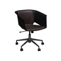 Lotus Swivel Used Leather Conference Chair, Brown