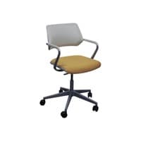 QiVi Used Off-White Mesh Conference Chair, Yellow