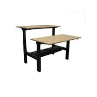 Used Adjustable Height Double Desk for 2, Maple