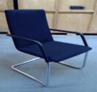 Chrome and Black stackable meeting chair 