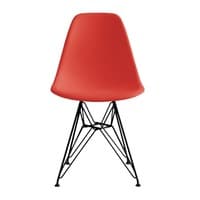 Herman Miller Eames Molded Plastic Side Chair (Red/Black)