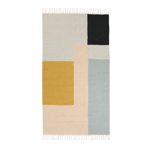 Kelim Rug, Squares - Small, w/ rug pad