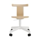 Jiro Swivel Chair - Natural - White Base with Casters