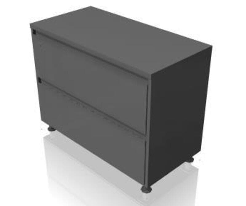Universal; Lateral file, 2 drawers, Flush steel front, 18D x 36W x 28H