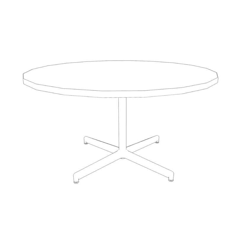 Round Table - X Base, Glides 47" Dia x 29 1/2"H