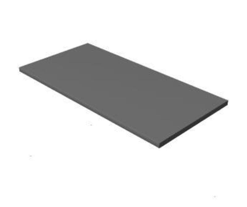 Worksurface-Straight, Plastic edge, Laminate, 1/2 cord drop, 23 1/2D x 48W
