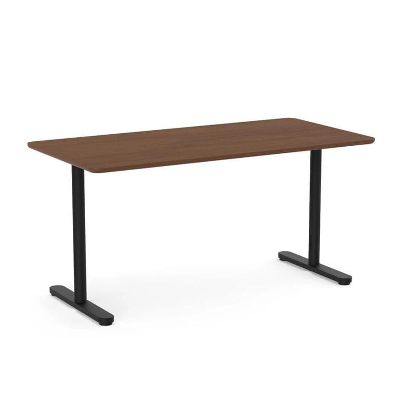 Raise Fixed Height Desk, 60x30" - Natural Oak top Black Base