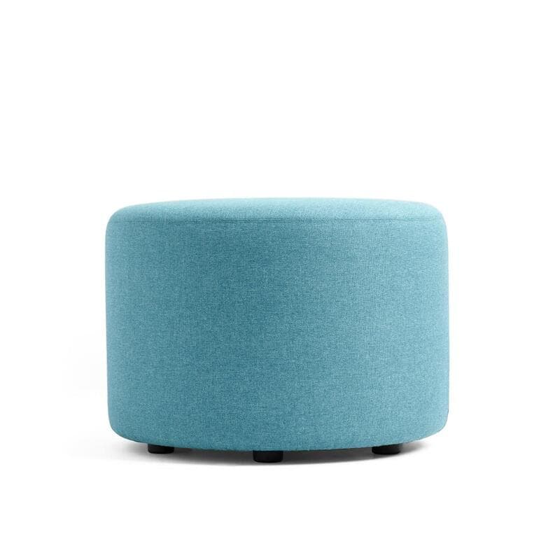Block Party Round Ottoman, 24"D, Blue