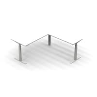 'Series L' Height-Adjustable Corner Desk (R)