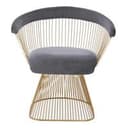 Anzio Grey Velvet And Gold tub Chair