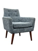 Blue Lounge Chair with Wooden Legs