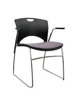 SitOnIt OnCall Multipurpose Chair with Arms (Black/Chrome)