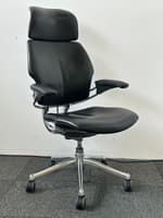 Humanscale Freedom Task Chair with Headrest (Black Leather/Black)