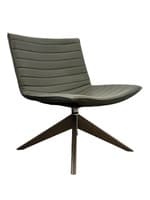 National Office furniture Grin Lounge High Profile, Wood Base (Grey Leather/Chrome)
