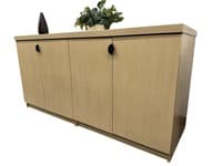 6' Maple Laminate Credenza with Black Handles