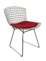 Knoll Bertoia Side Chair (Red Seat Cushion/Welded Steel)