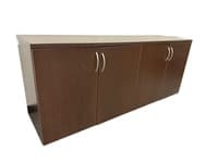6' Brown Laminate Credenza with 2 Drawers