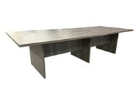 10' Grey Laminate Conference Table with Laminate Pedestal Base