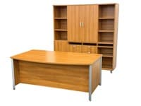 Group Lacasse Bow Front Maple Private Office
