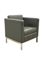 Venlo Lounge Chair by Cumberland (Designtex Round UP #UF84-70 Gray Leather)