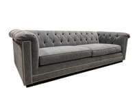 Mitchell Gold + Bob Williams Gray Tufted Sofa