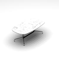 Eames Oval Table, Marble Top, Chrome base