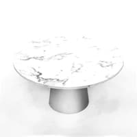 Eames Round Table, Marble Top, Chrome base