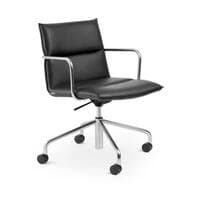 Meredith Meeting Chair, Mid Back, Nickel + Black