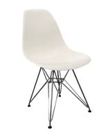 Herman Miller Eames Molded Plastic Side Chair (White/Chrome)